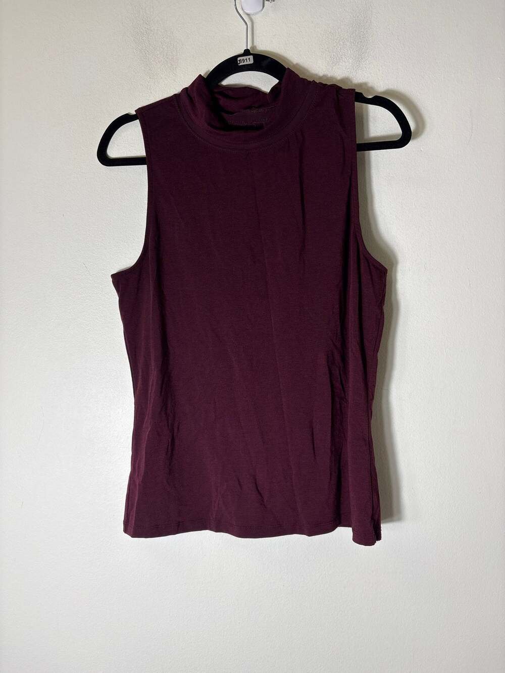 Athleta Maroon Sleeveless Mock Neck Athletic Toop Sz M